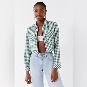 Urban Outfitters As If Cropped Gingham Jacket Size Small